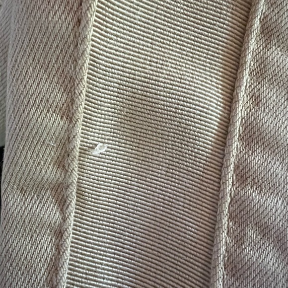 Paige Mayslie Beige Twill Ribbon Side Cropped Jogger. Runs large. Small snag. - Picture 4 of 4